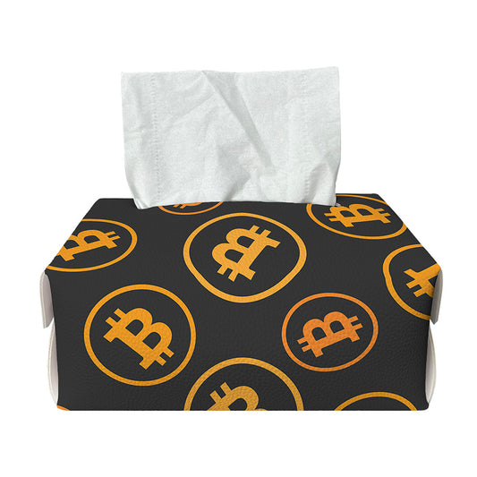 Bitcoin Cryptocurrency Pattern Print Rectangle Tissue Box Cover