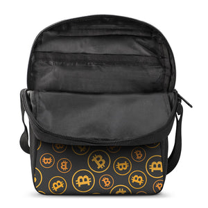 Bitcoin Cryptocurrency Pattern Print Rectangular Crossbody Bag