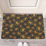 Bitcoin Cryptocurrency Pattern Print Rubber Doormat