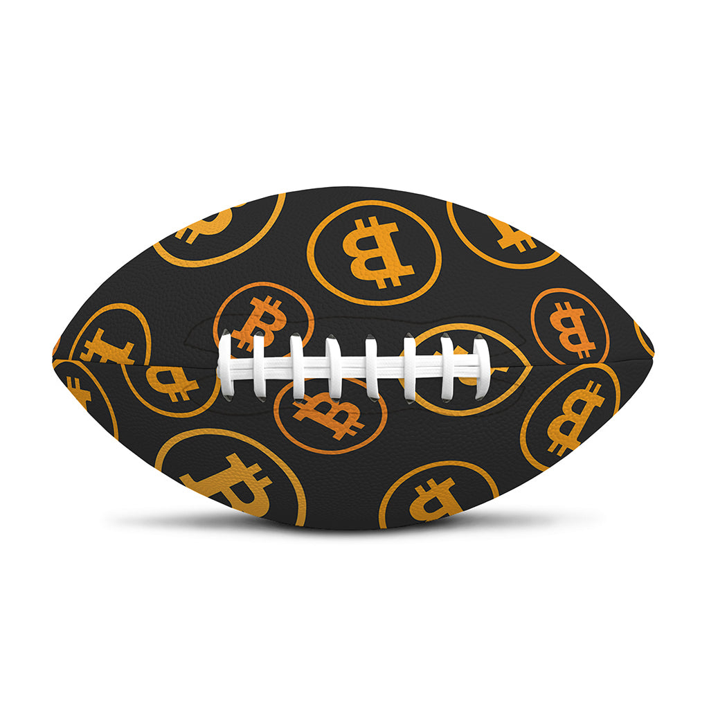 Bitcoin Cryptocurrency Pattern Print Rugby Ball