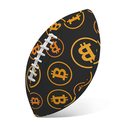 Bitcoin Cryptocurrency Pattern Print Rugby Ball