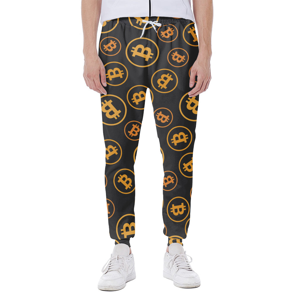 Bitcoin Cryptocurrency Pattern Print Scuba Joggers