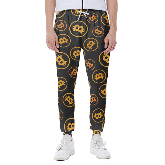 Bitcoin Cryptocurrency Pattern Print Scuba Joggers