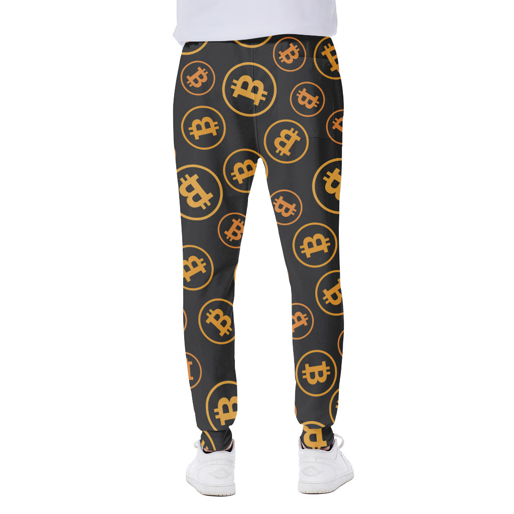 Bitcoin Cryptocurrency Pattern Print Scuba Joggers