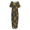 Bitcoin Cryptocurrency Pattern Print Short Sleeve Long Nightdress