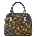 Bitcoin Cryptocurrency Pattern Print Shoulder Handbag