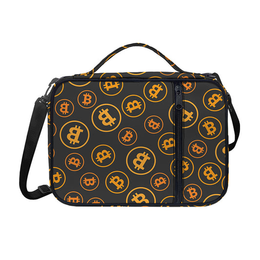 Bitcoin Cryptocurrency Pattern Print Shoulder Strap Bible Bag