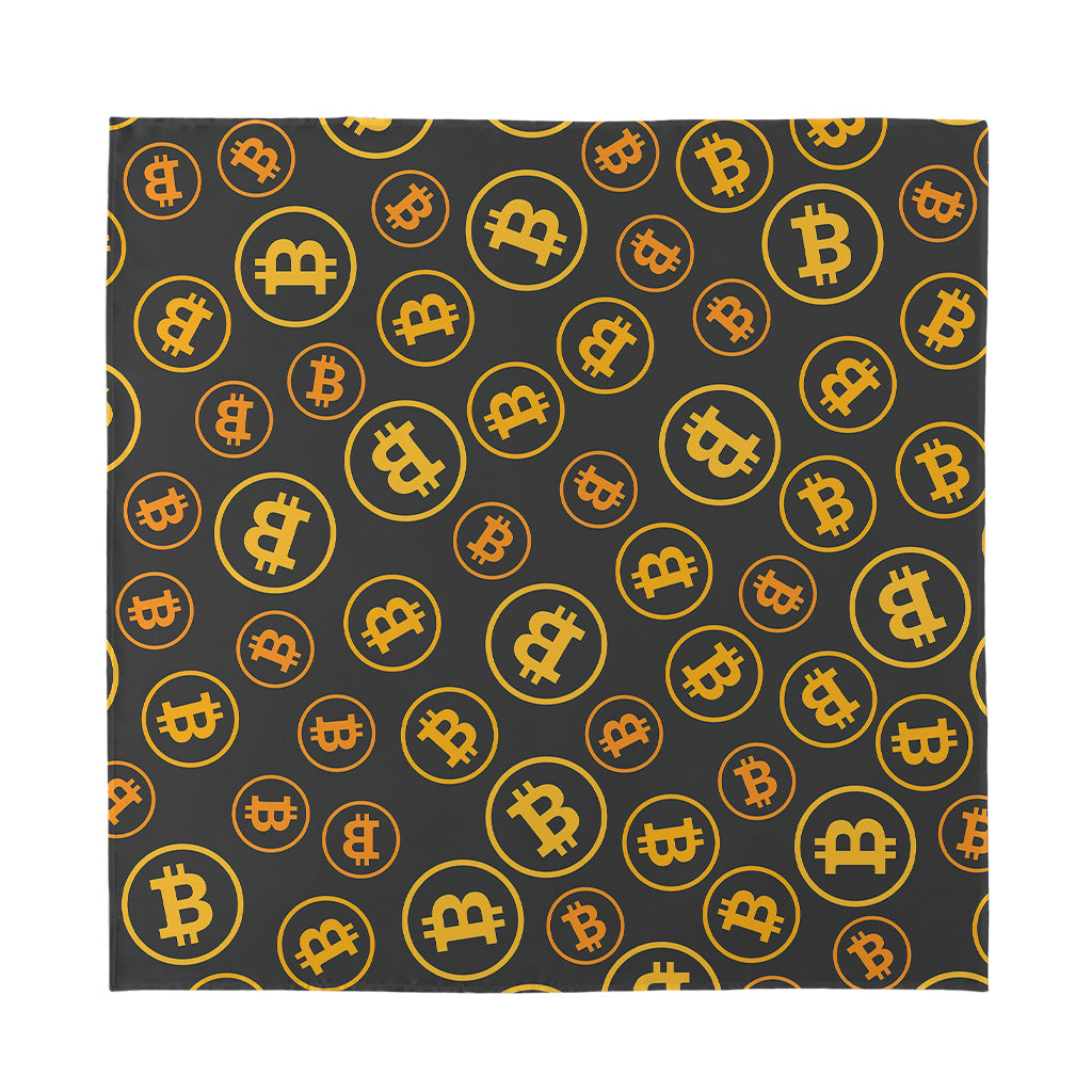 Bitcoin Cryptocurrency Pattern Print Silk Bandana