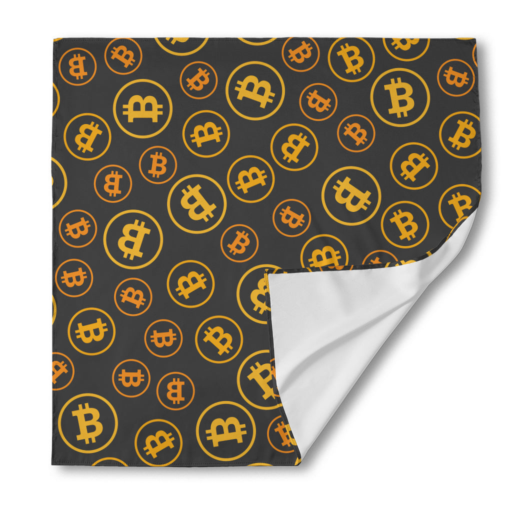 Bitcoin Cryptocurrency Pattern Print Silk Bandana