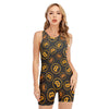 Bitcoin Cryptocurrency Pattern Print Sleeveless One Piece Swimsuit