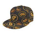 Bitcoin Cryptocurrency Pattern Print Snapback Cap