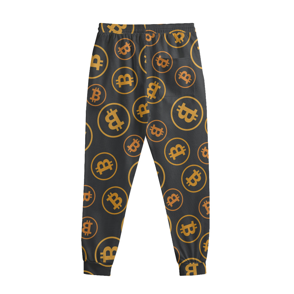 Bitcoin Cryptocurrency Pattern Print Sweatpants