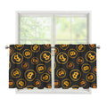 Bitcoin Cryptocurrency Pattern Print Tier Curtains
