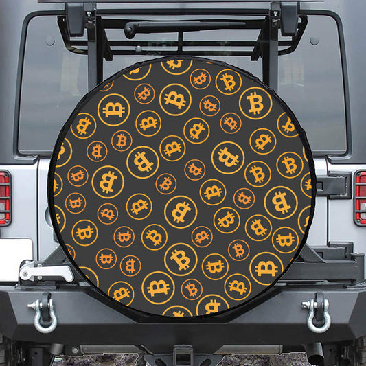 Bitcoin Cryptocurrency Pattern Print Tire Cover