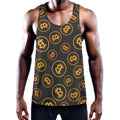 Bitcoin Cryptocurrency Pattern Print Men's Workout Tank Top