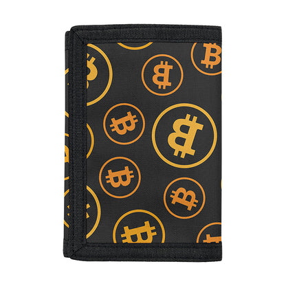 Bitcoin Cryptocurrency Pattern Print Trifold Wallet
