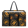 Bitcoin Cryptocurrency Pattern Print Utility Tote Bag