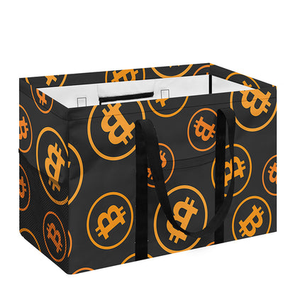 Bitcoin Cryptocurrency Pattern Print Utility Tote Bag
