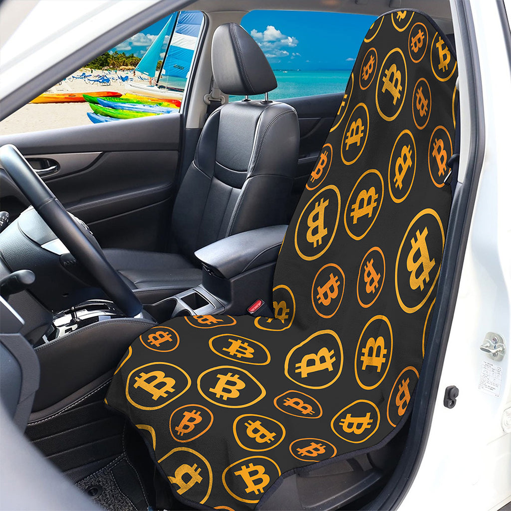 Bitcoin Cryptocurrency Pattern Print Waterproof Car Seat Cover