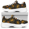 Bitcoin Cryptocurrency Pattern Print White Chunky Shoes