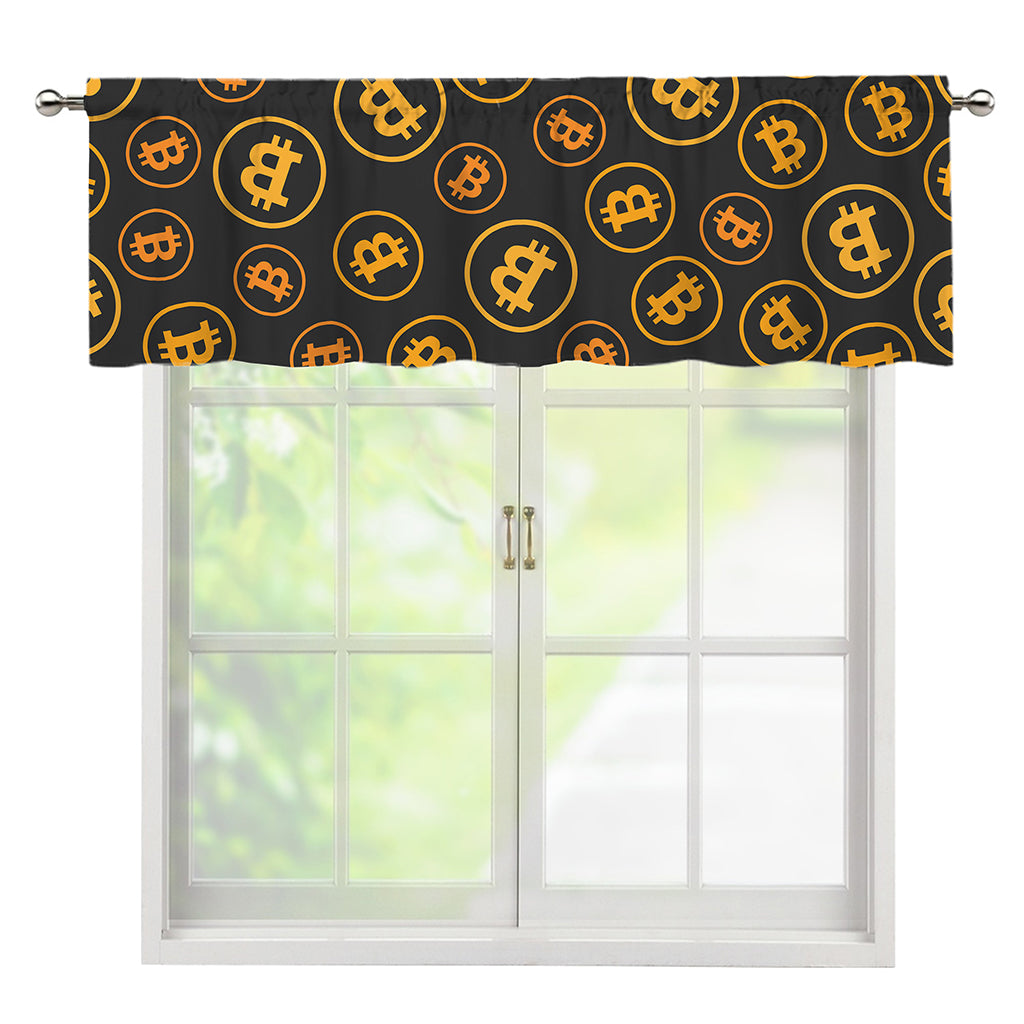 Bitcoin Cryptocurrency Pattern Print Window Valance