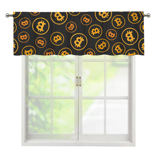 Bitcoin Cryptocurrency Pattern Print Window Valance
