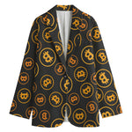 Bitcoin Cryptocurrency Pattern Print Women's Blazer