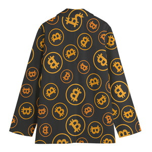 Bitcoin Cryptocurrency Pattern Print Women's Blazer