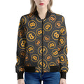 Bitcoin Cryptocurrency Pattern Print Women's Bomber Jacket