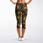 Bitcoin Cryptocurrency Pattern Print Women's Capri Leggings