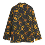 Bitcoin Cryptocurrency Pattern Print Women's Cotton Blazer