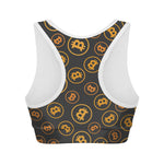 Bitcoin Cryptocurrency Pattern Print Women's Sports Bra