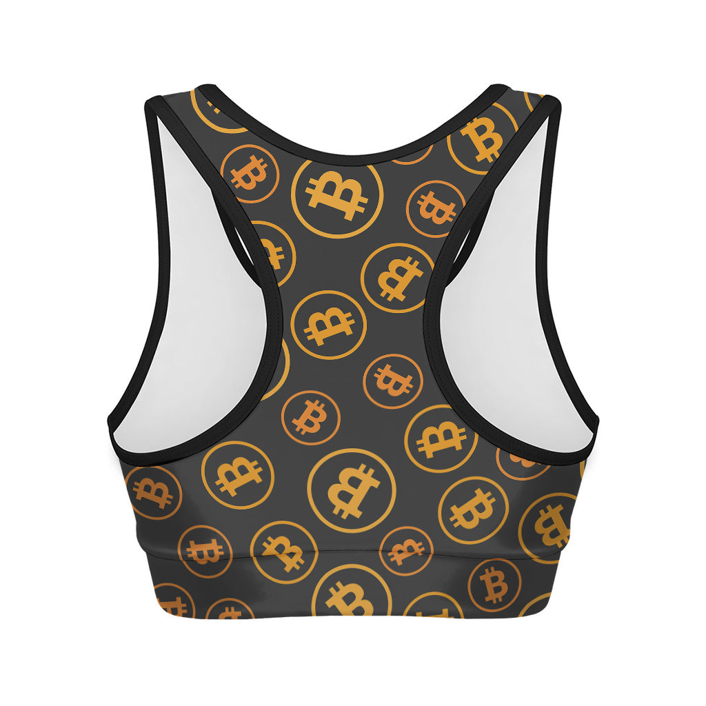 Bitcoin Cryptocurrency Pattern Print Women's Sports Bra