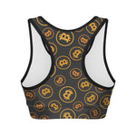 Bitcoin Cryptocurrency Pattern Print Women's Sports Bra