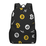 Bitcoin Symbol Pattern Print 17 Inch Backpack