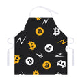 Bitcoin Symbol Pattern Print Adjustable Apron