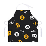 Bitcoin Symbol Pattern Print Adjustable Apron