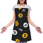 Bitcoin Symbol Pattern Print Adjustable Apron