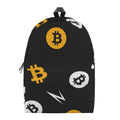 Bitcoin Symbol Pattern Print School Backpack