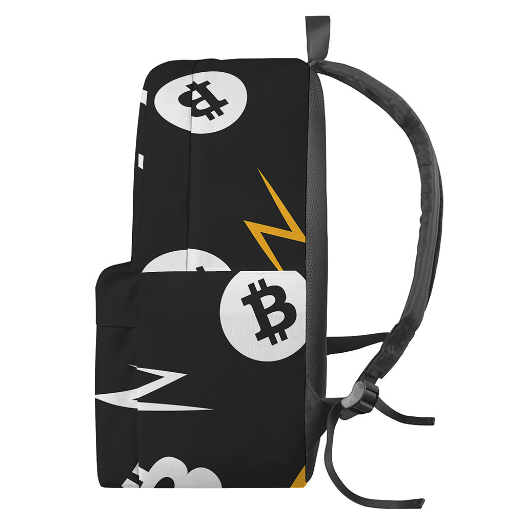 Bitcoin Symbol Pattern Print Backpack