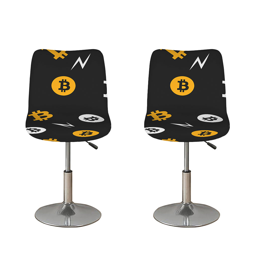 Bitcoin Symbol Pattern Print Bar Stool Covers