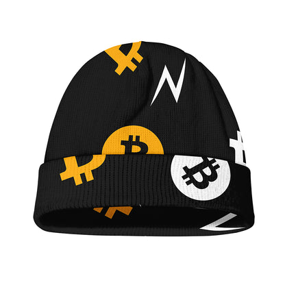 Bitcoin Symbol Pattern Print Beanie