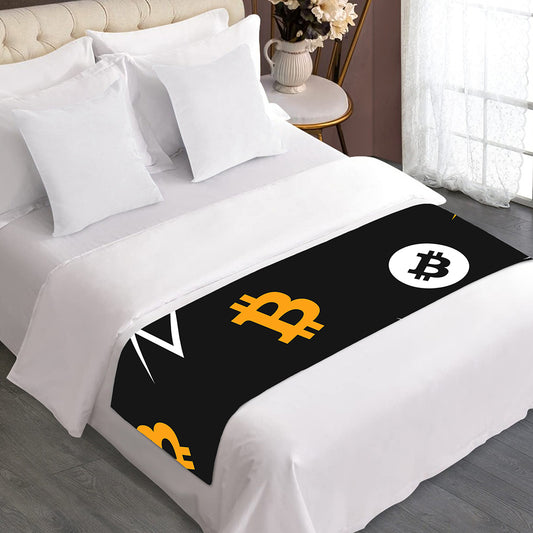 Bitcoin Symbol Pattern Print Bed Runner