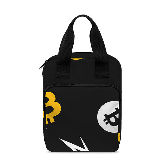 Bitcoin Symbol Pattern Print Bible Tote Bag