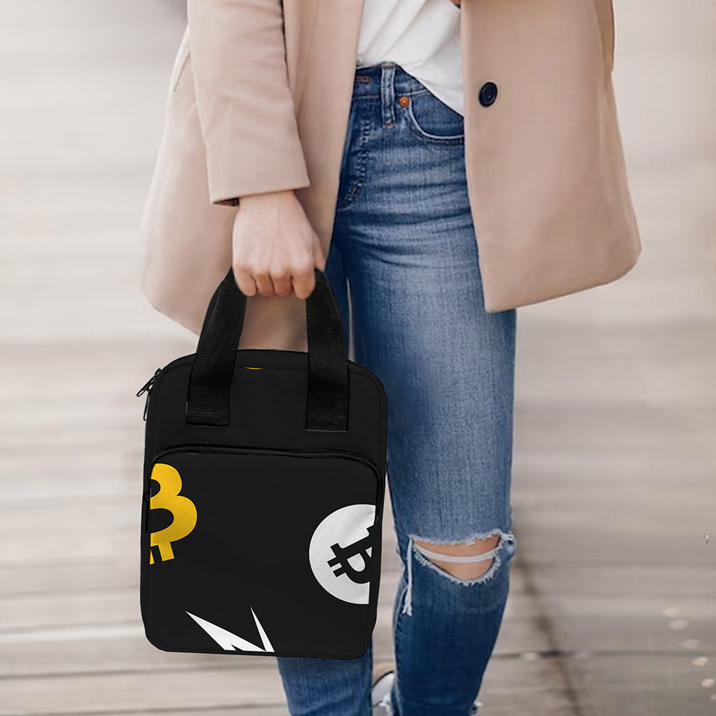 Bitcoin Symbol Pattern Print Bible Tote Bag