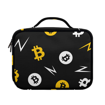 Bitcoin Symbol Pattern Print Briefcase Bible Bag