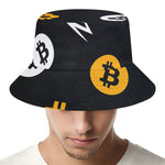 Bitcoin Symbol Pattern Print Bucket Hat