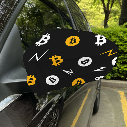 Bitcoin Symbol Pattern Print Car Side Mirror Covers