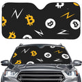 Bitcoin Symbol Pattern Print Car Windshield Sun Shade