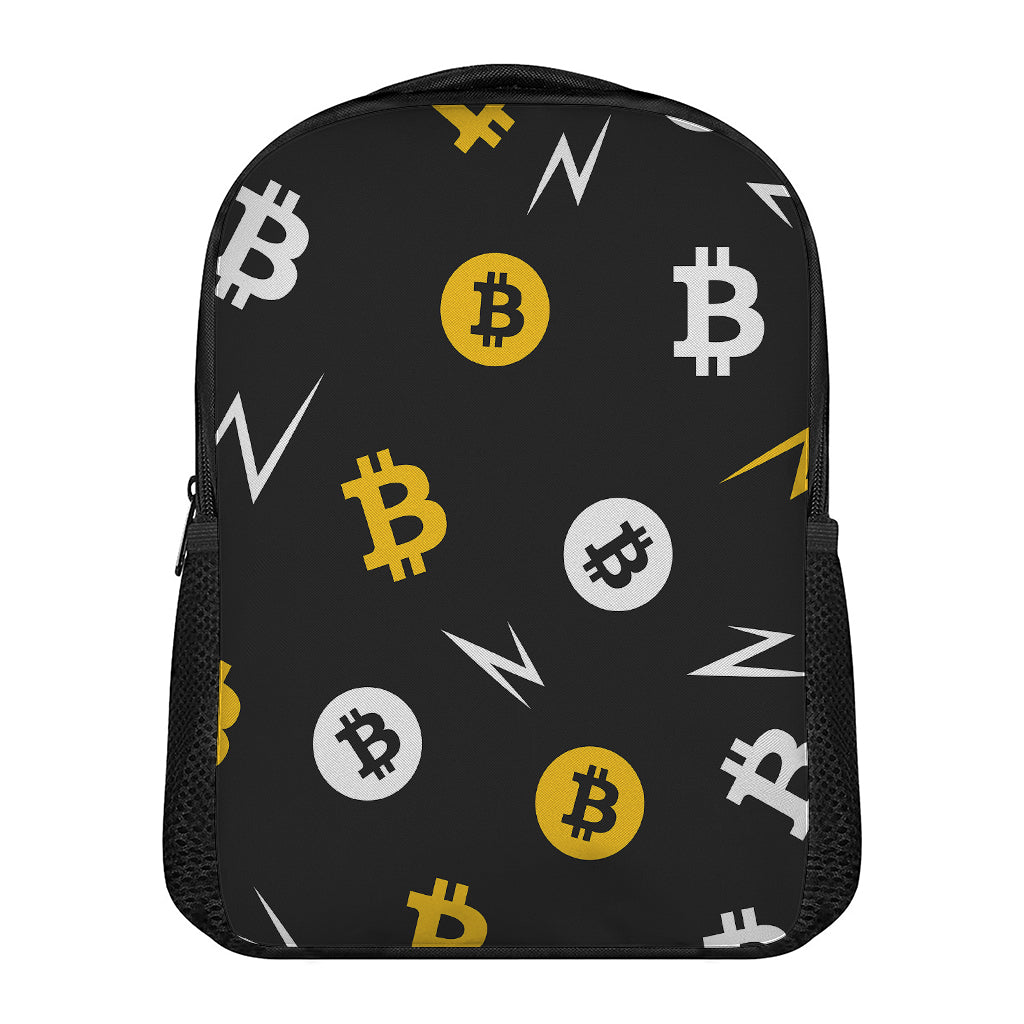 Bitcoin Symbol Pattern Print Casual Backpack